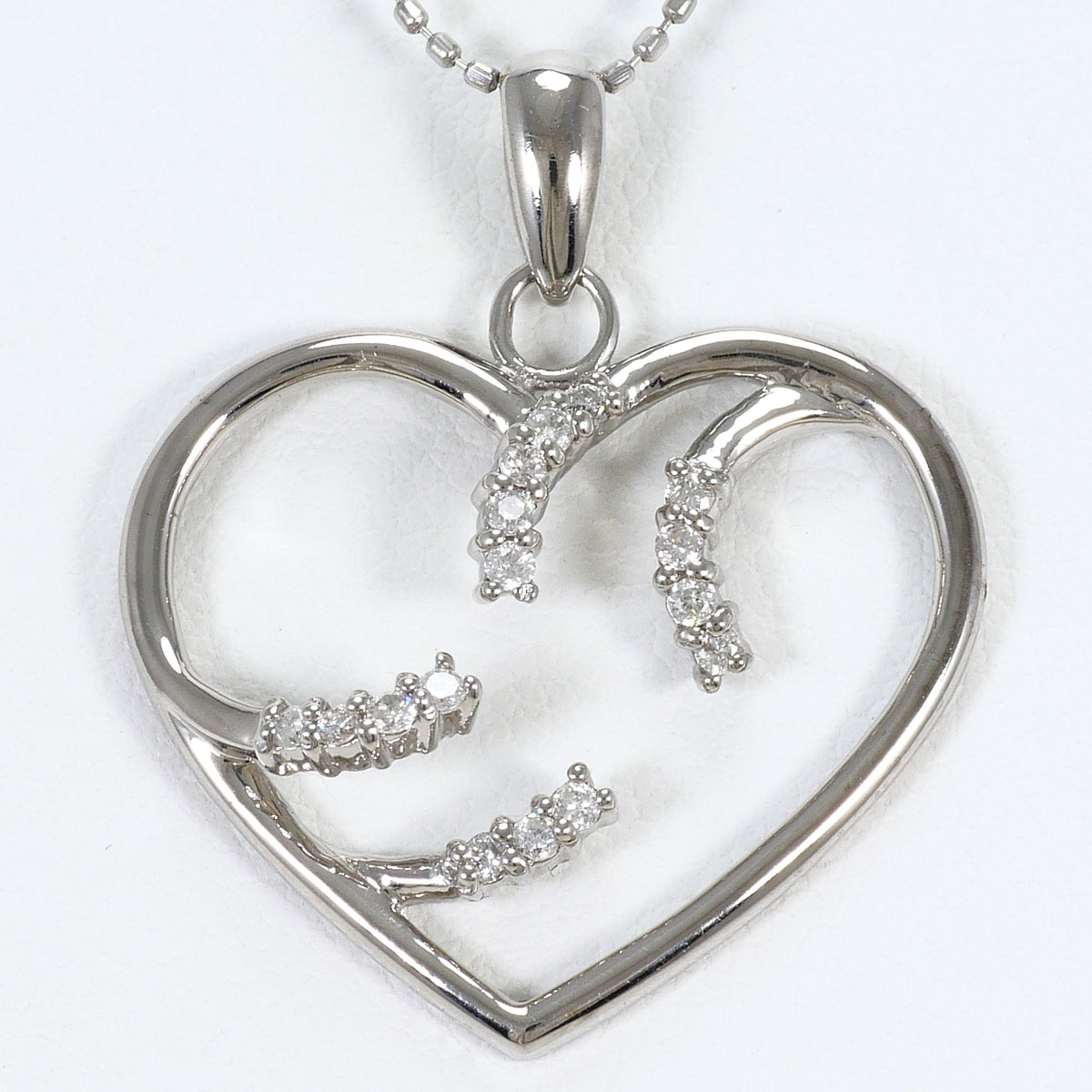 K18 18金 WG ホワイトゴールド ネックレス ダイヤモンド 0.16ct 鑑別書 総重量約3.9g 約40cm ジュエリー 中古