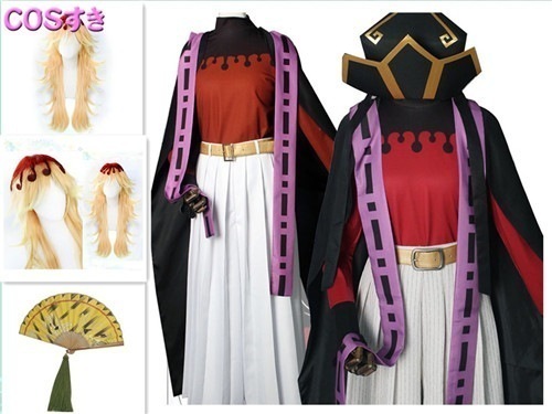 【新品開催 】全セット　衣装＋ウイッグ＋扇子　　童磨 どうま コスプレ衣装 コスチューム　cosplay 変装 17,984円