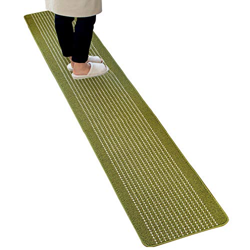オカ 優踏生 洗いやすいキッチンマット グリーン 約45cm252cm (洗える システムキッチン 日本製 252 45 滑り止め)その他