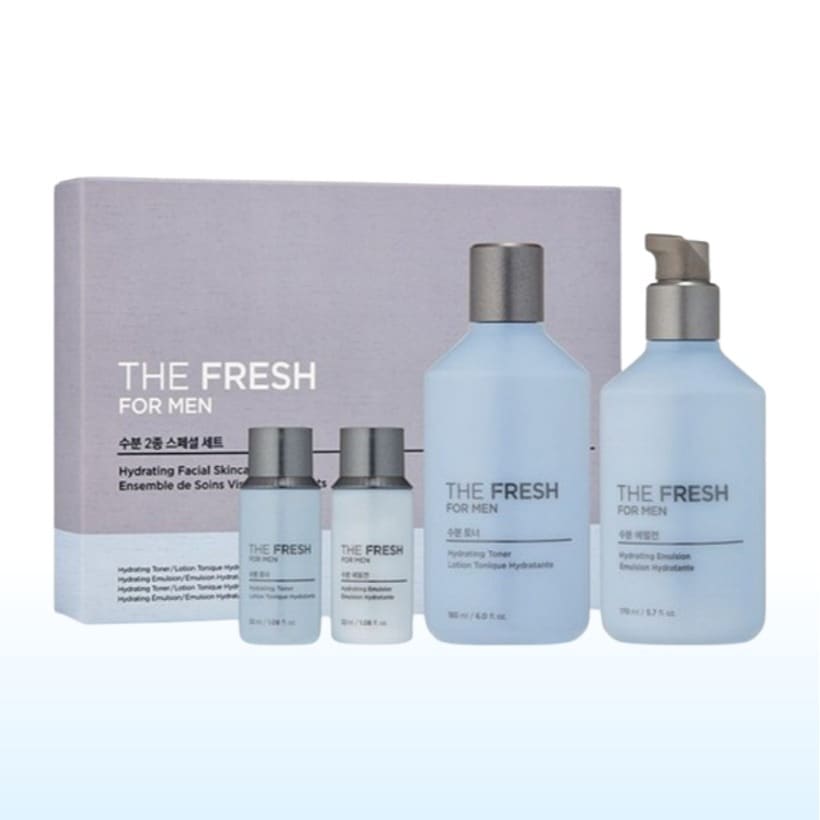 [男性用 基礎コスメセット 韓国人気] ザフレッシュ フォーメン 水分2種 スペシャルセット (トナー 180ml+32ml+エマルジョン 170ml+32ml) しっとり肌 水分ケア 男性コスメ 4,960円