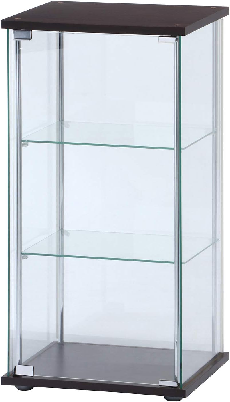 不二貿易 コレクションケース フィギュアケース 3段 幅42.5×奥行36.5×高さ86cm ブラウン 強化ガラス 全面ガラス 組立商品 96049