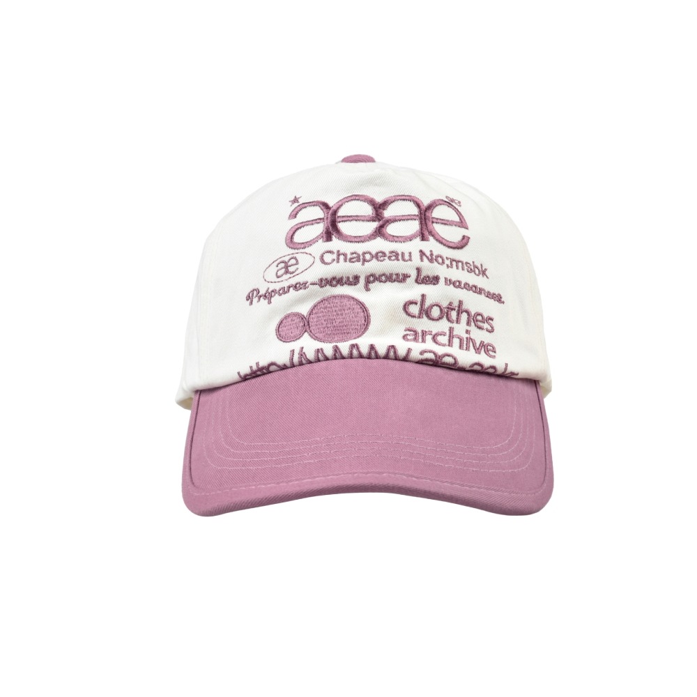 【aeae】 WEB LOGO TWO TONE BALL CAP : WHITE/PINK