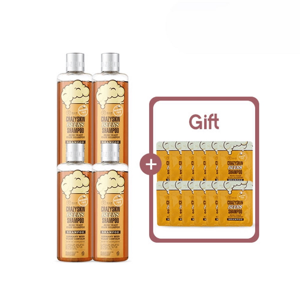 クレイジースキン ビール酵母シャンプー 300g 4個/ お試し12枚贈呈