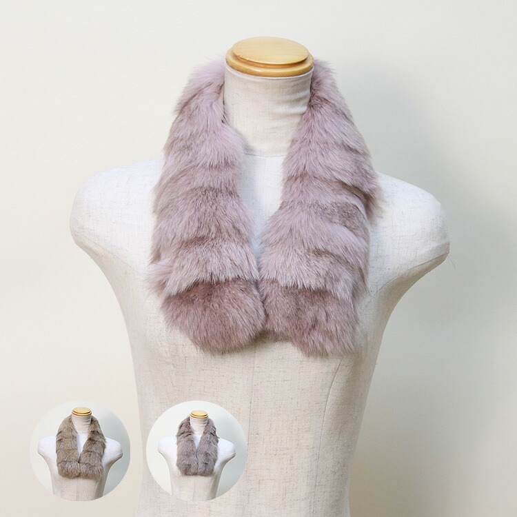 ブルーフォックス ファー マフラー ティペット レディース ギフト プレゼント