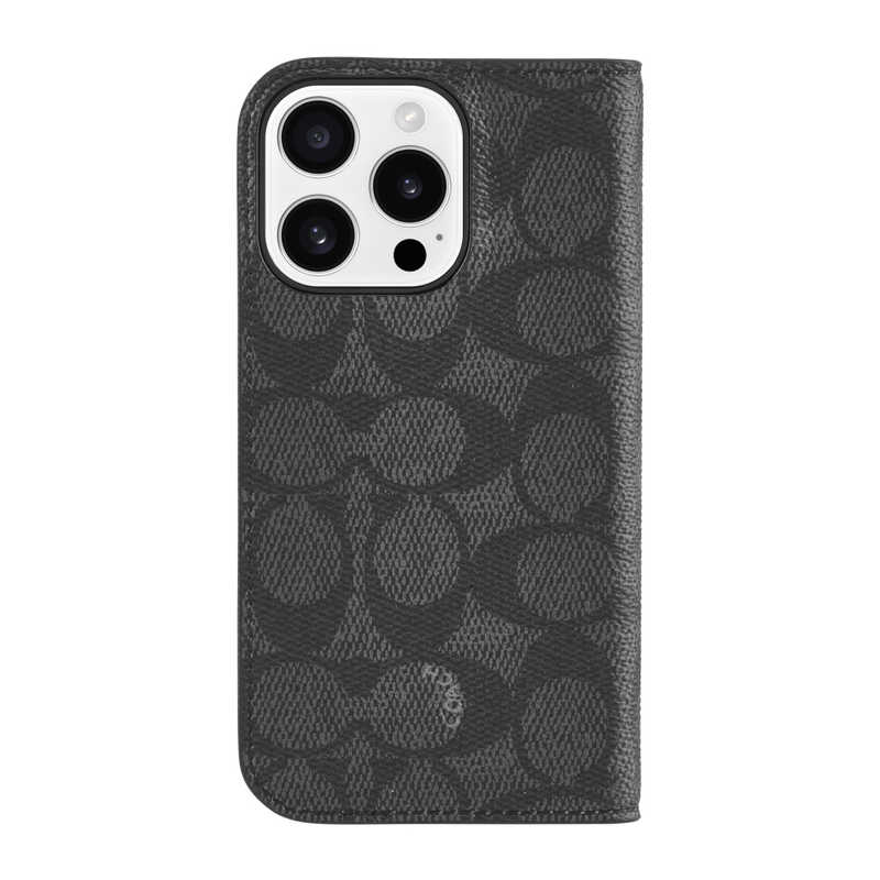 COACH　iPhone 16 Pro Coach Folio Case - Signature Charcoal w/ Recycled　CH054152