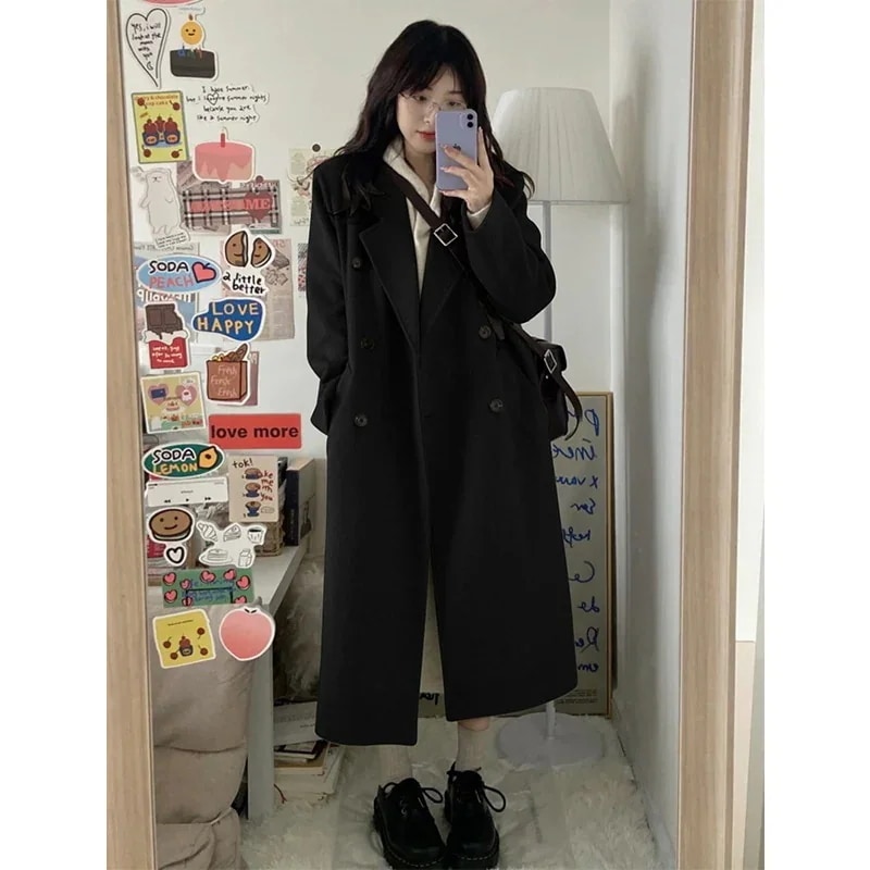 ウールコート 女性用 中丈 小柄向け カレードール風 ブラック 感のあるウールジャケット超低価格