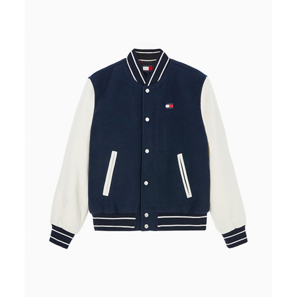 トミージーンズウールブレンドバーシティジャケット (T32F0WJC11TMT1C1G)