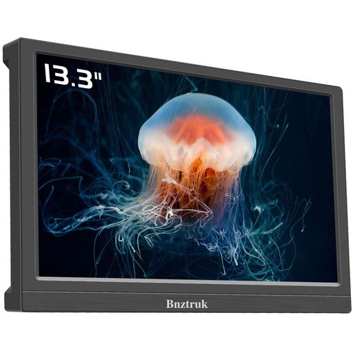 モバイルモニター 13.3インチBnztruk モバイルディスプレイ FHD 1366x768 TFT液晶パネル HDMI VGA VESA対応60Hz 軽量スピーカー内蔵PS4/PS5/XBOX/S