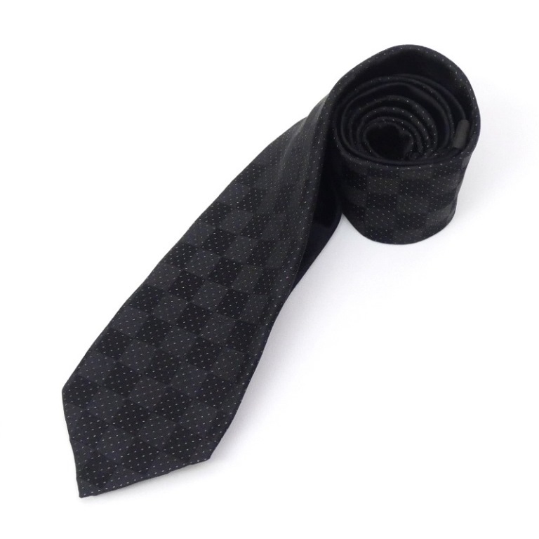 ルイ・ヴィトン LOUISVUITTON ネクタイダミエ オール M74721 黒 【中古】(66646)