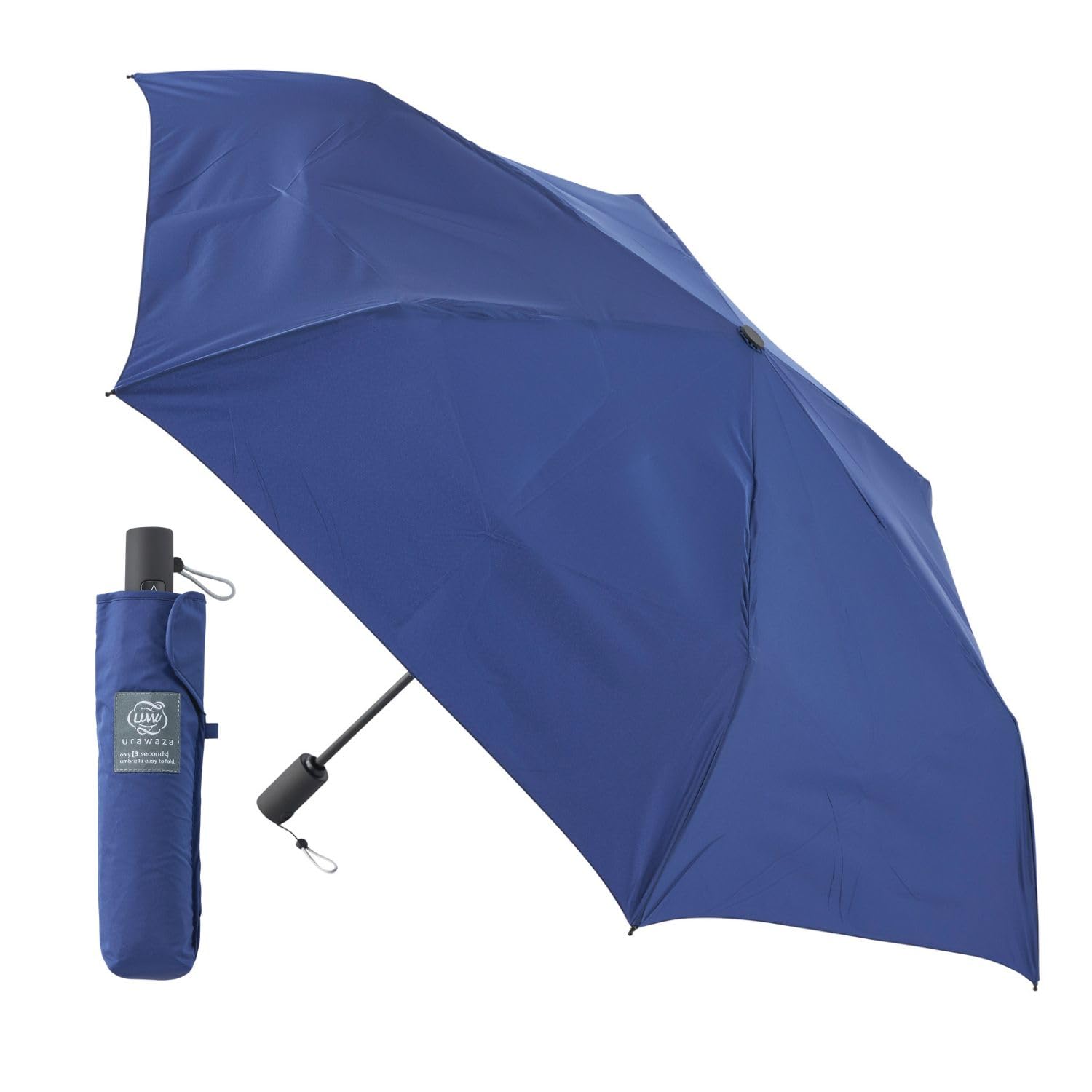 [ムーンバット] urawaza slim (ウラワザ) 折りたたみ傘 3秒でたためる傘 ウラワザスリム 形状記憶 形状安定 無地 プレーン 自動開閉 ワンタッチ 軽量 撥水 防汚 雨傘 UVカット
