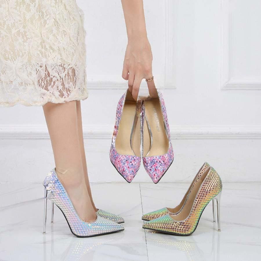 2025新品 数量限定 パンプス キラキラ ラインストーン 痛くない 歩きやすい 走れる スリッポン ポインテッド ハイヒール 11cm クッション性 疲れない ブライダルシューズ 美脚 短納期 5,276円