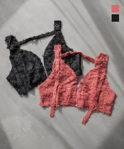 大きいサイズ レディース LL 3L 4L XL XXL XXXL フリンジジャガードビスチェ