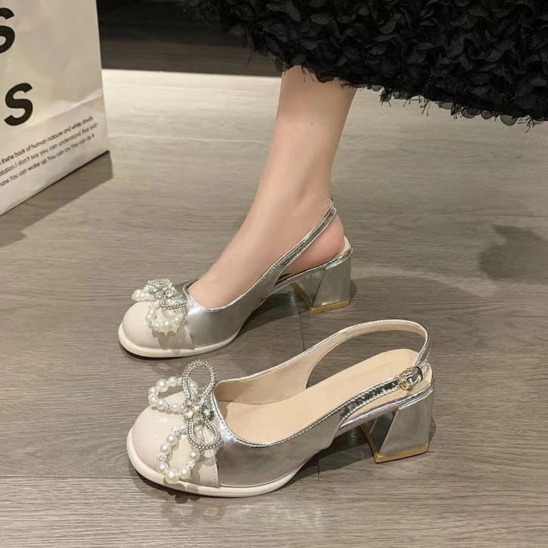 【超お得1つ買うと10個もらえる】メガ割ハイヒールサンダル スタイルアップ！ヒールパンプス サンダル レディース パールサンダル 夏の新作 フレンチリボン ハイヒール 37,918円