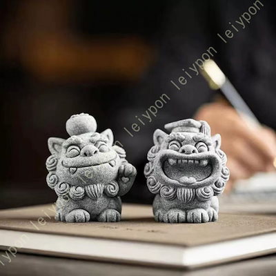 Qoo10] 限定値下げ 置物 狛犬 開運 かわいい