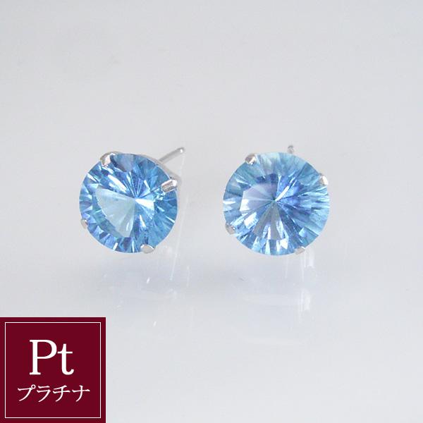 希少 コンケーブカット 計3.6カラット プラチナ900 ブルートパーズ ピアス pt プレゼント 女性 品番ad-064 2営業日前後の発送予定 18,499円