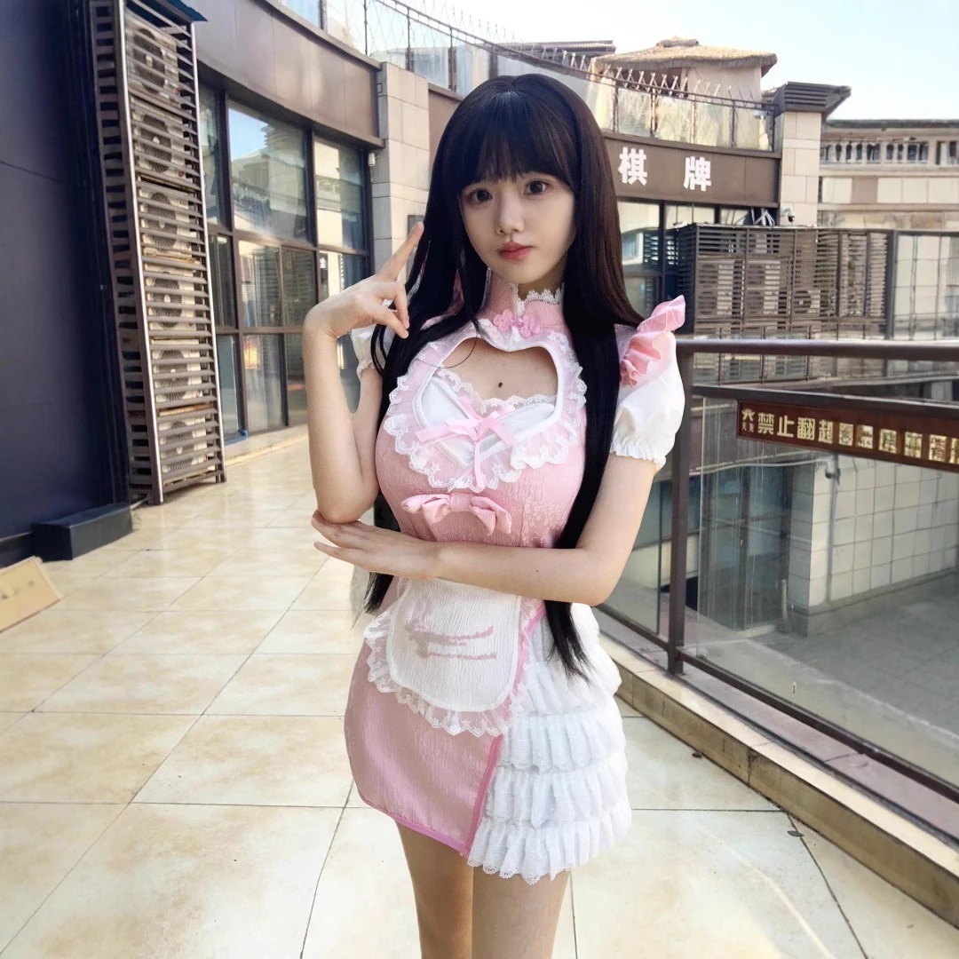 【急速出荷】2025新商品韓国改良国スカートメイド服チャイナドレスcosワンピースネット赤軍服