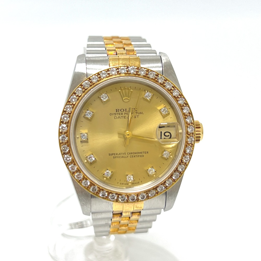 腕時計 68273G デイトジャスト 10Pダイヤ ボーイズ アフターダイヤベゼル SS/18K シルバー