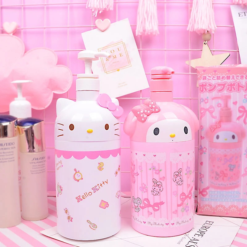 【20点セット】旅行用プラスチックボトル 分装ボトル 少女心キティ大容量プッシュ式シャンプー ボディソープ