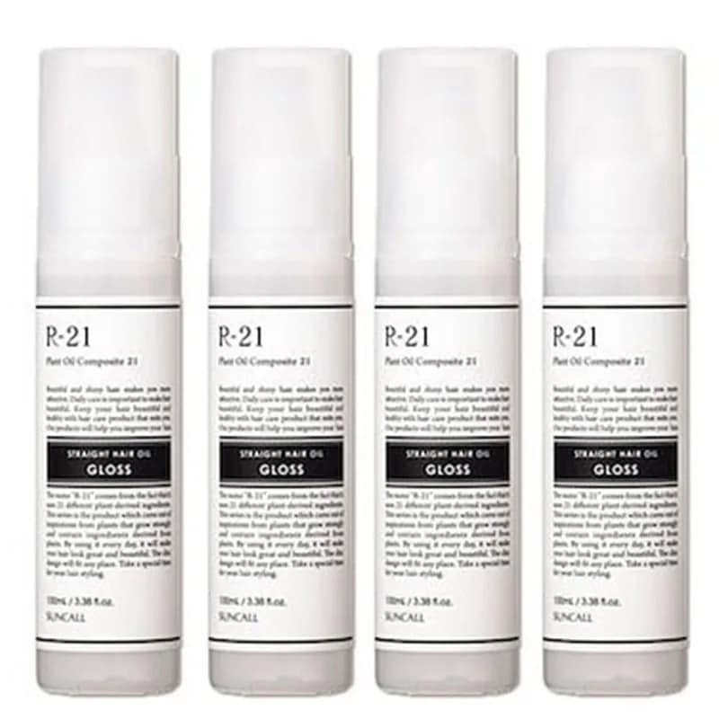 サンコール R-21 ストレート ヘアオイル グロス 100mL ×4個 セット トリートメント うねり ツヤ出し まとまり