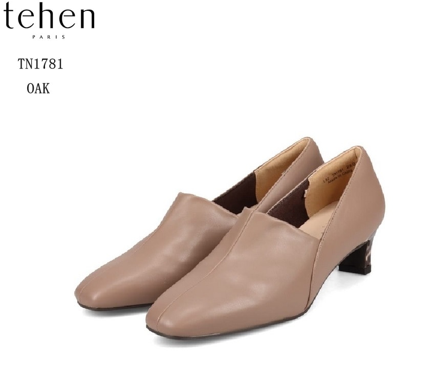 (テーン)TN1781 tehen 甲深ストレッチカジュアルパンプス レディス 柔らかなストレッチ素材が甲にやさしくフィット ベーシックなデザインはお仕事からお出かけまで幅広く履いていただけます