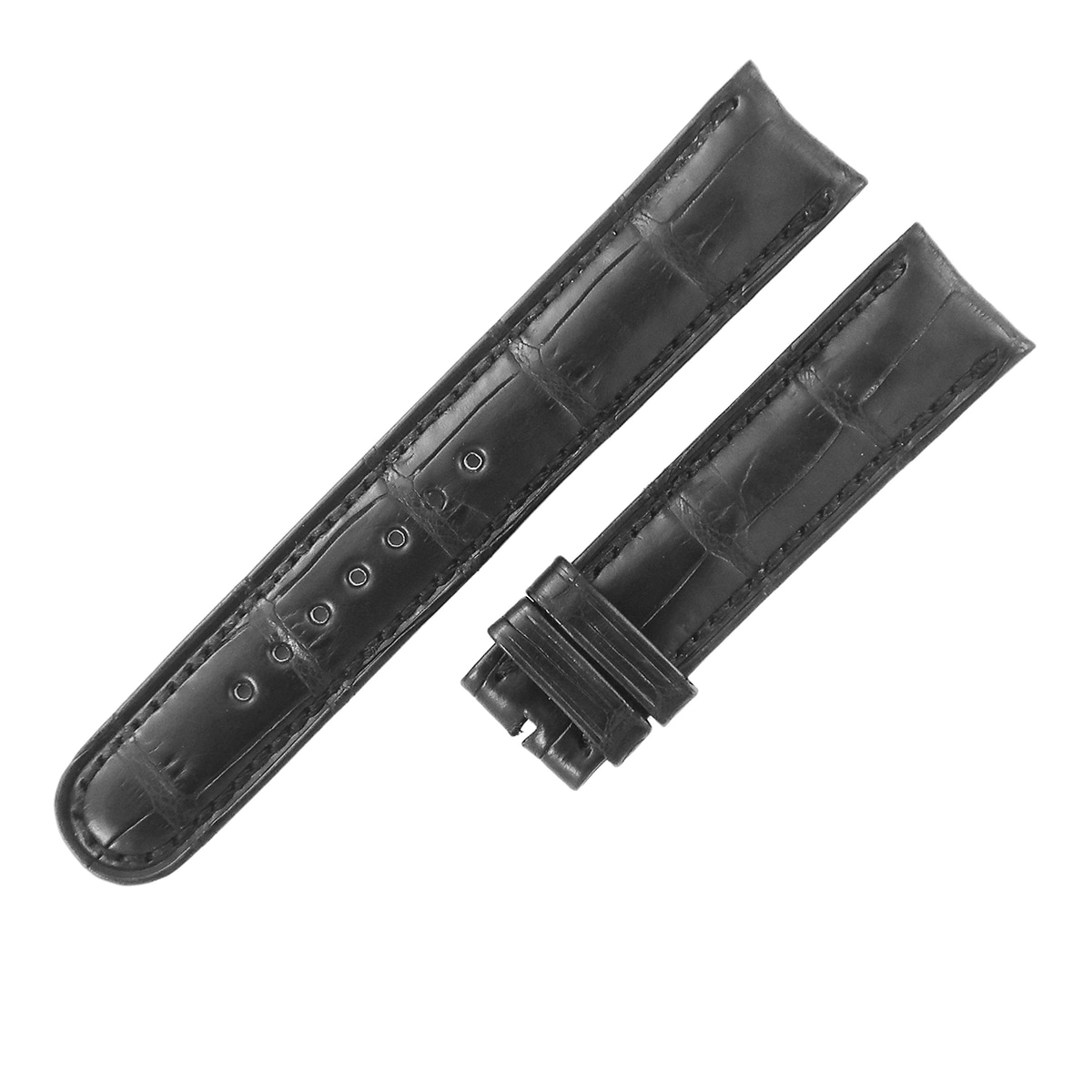 ロジェデュブイ ROGER DUBUIS 腕時計パーツ クロコダイル ブラック 純正 クロコ ベルト ストラップ バンド 17mm 黒 【中古】