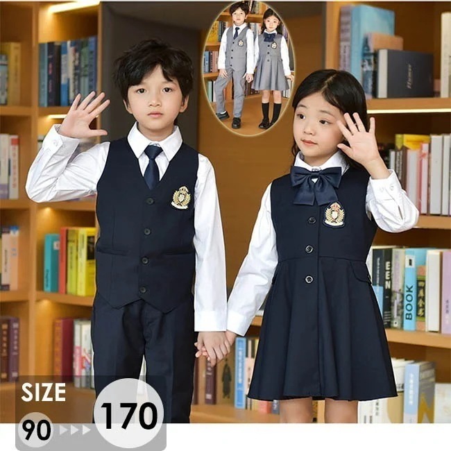 フォーマルスーツ キッズ 子供制服 学生服 小学生 女の子 男の子 スクール服 4点セット 春 秋 ワンピース 子供スーツ 可愛い 子供服 入学入園 卒業式 入園式 七五三 お受験 結婚式 発表会