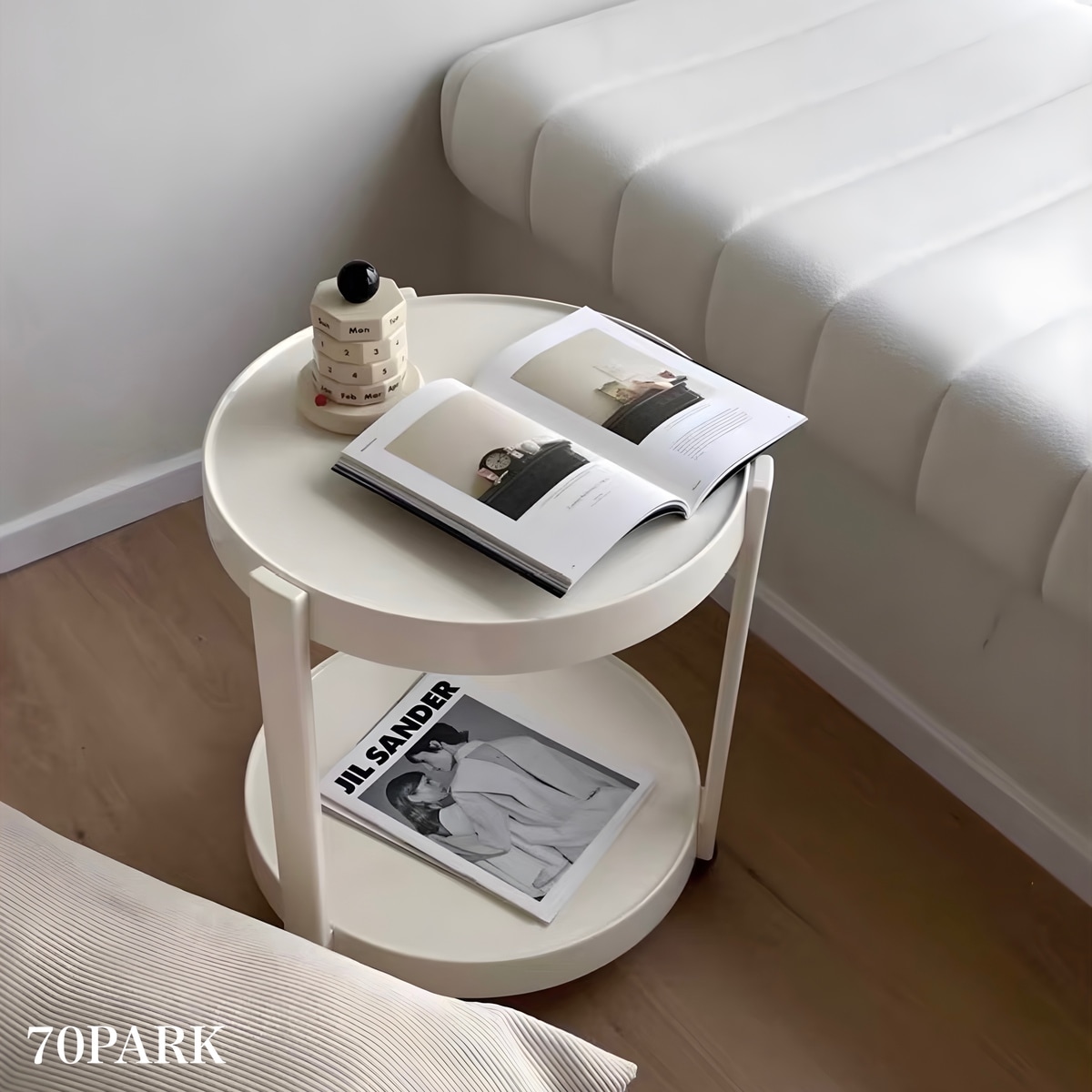 キャスター付き 二段 ラウンド サイドテーブル 全3色 ワゴン おしゃれ 韓国インテリア 韓国雑貨 韓国っぽ インテリア雑貨 韓国 70PARK