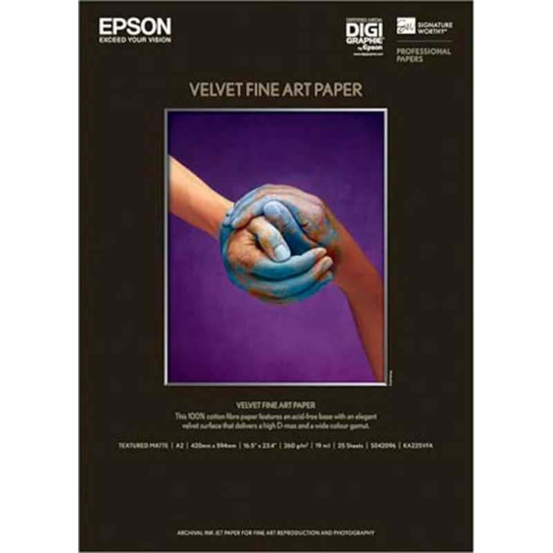 エプソン　EPSON　Velvet Fine Art Paper (A2/25枚)　KA225VFA
