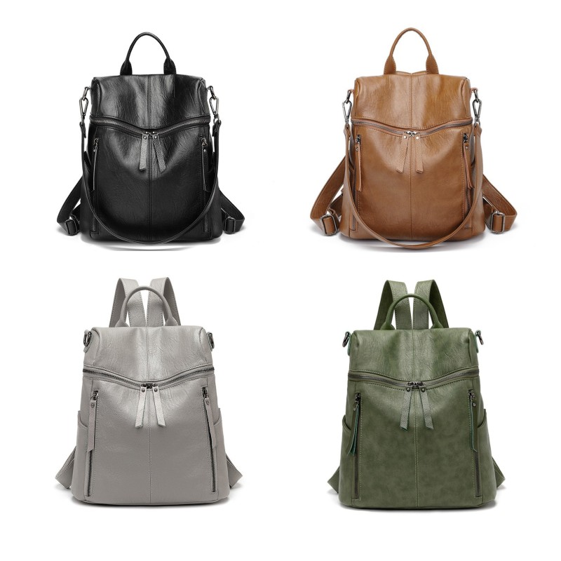 Mies’ M-B0027 3way レディース バックパック ショルダーバッグ リュックバッグ リュックサック リュック PUレザー マルチポケット 通勤 通学 出張 旅行 軽量