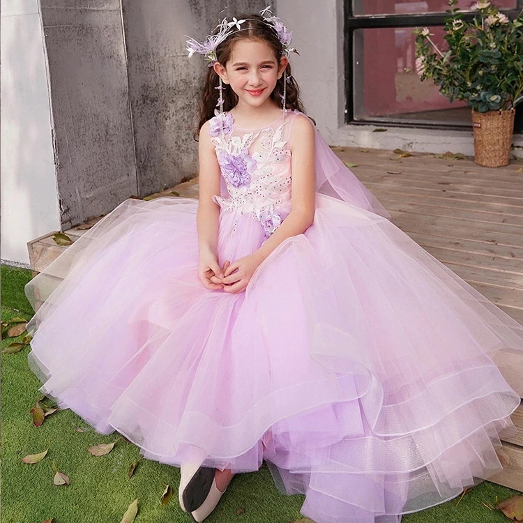 子供ドレス ピアノ発表会 ドレス ロングドレス ワンピース 女の子 ジュニア キッズドレス 子どもドレス フォーマルドレス フラワーガール 子供服 aライン プリンセスドレス 卒業式 結婚