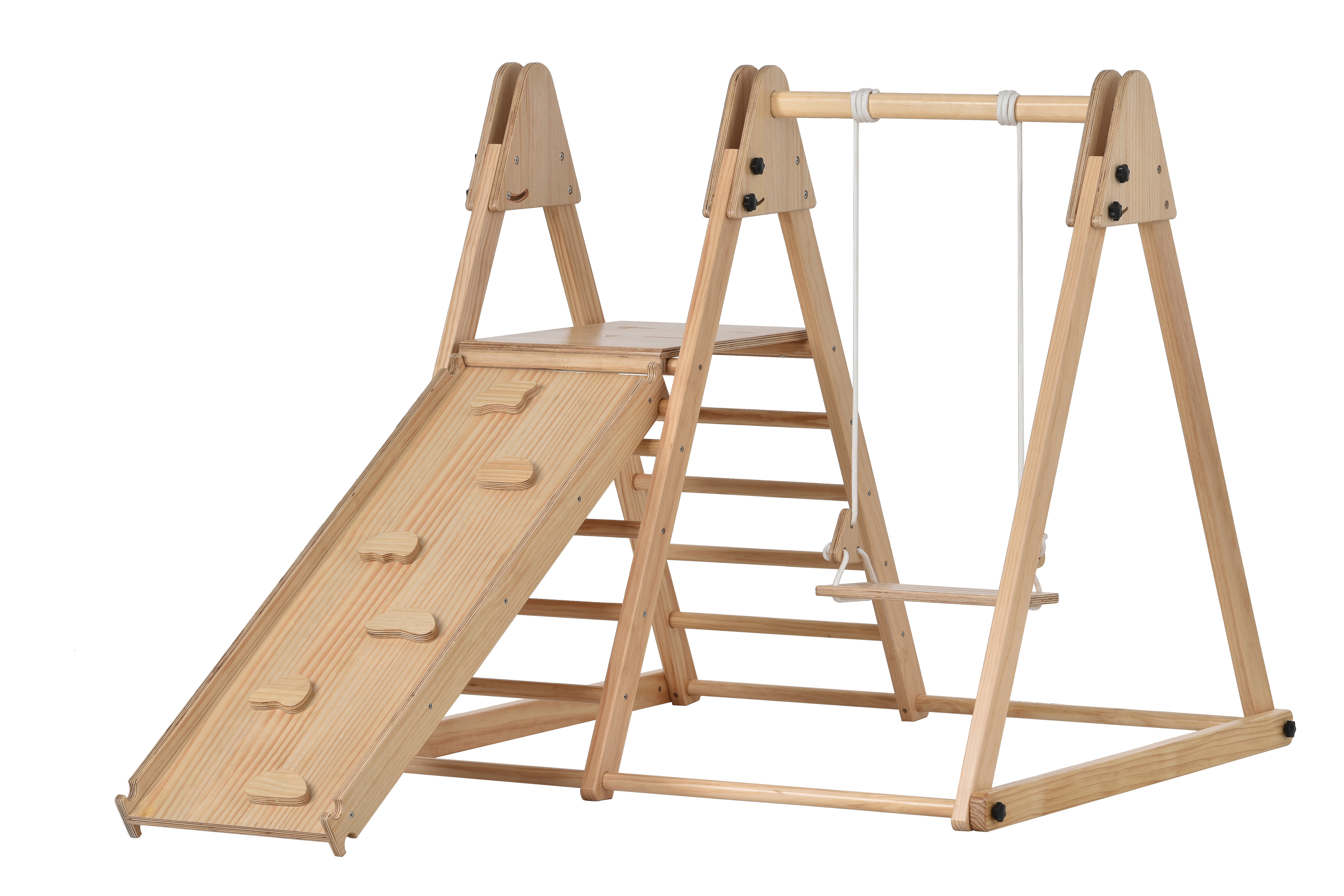 【元SKU：WF300917AAA】ジャングルジム 天然木 すべり台 滑り台 屋内 室内用 室内遊具 キッズ 子供 誕生日プレゼント おもちゃ