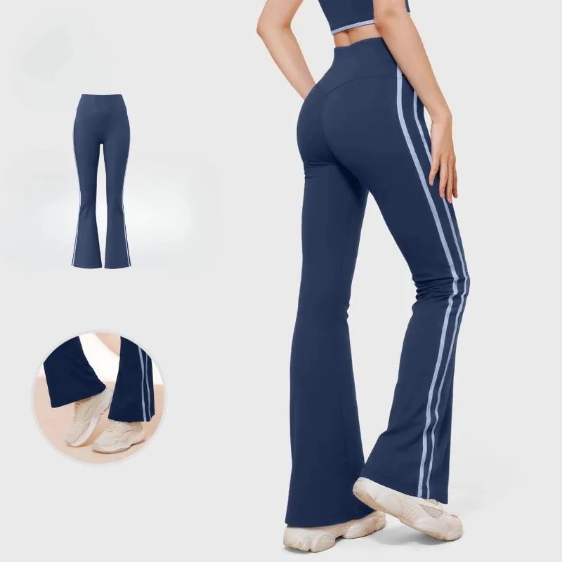 【20点セット】【急速出荷】おしゃれヨガウェア レギンス 新型ストライプハイウエストヨガパンツランニングスポーツヒップアップフィットネスパンツ裸感ストレッチフレアパンツ