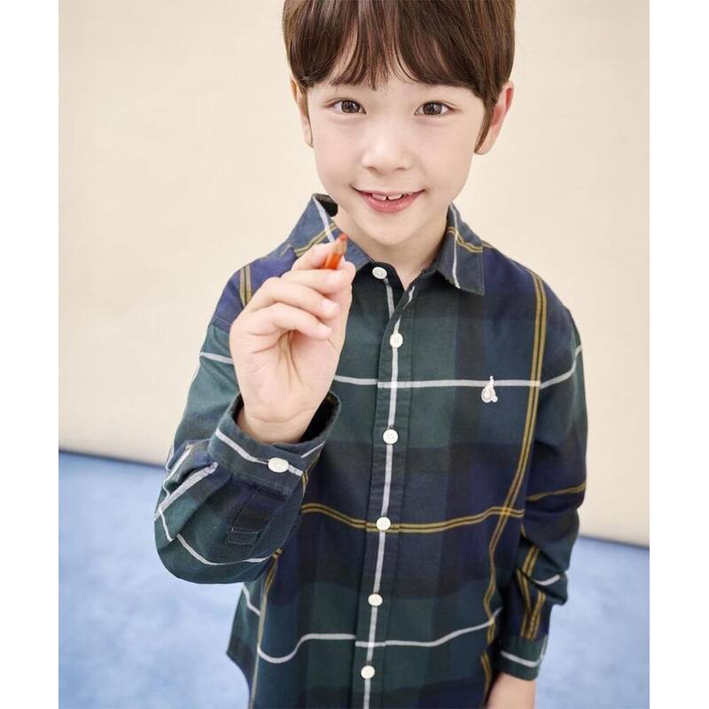 ビーンポールキッズ BEANPOLE KIDS ヘリットチェックシャツ グリーン (BI6164UE3M) BI6164UE3M 377097