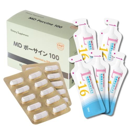 MD ポーサイン100 ＆ 乳酸菌生成エキスL-16 お試し 5包 13,072円