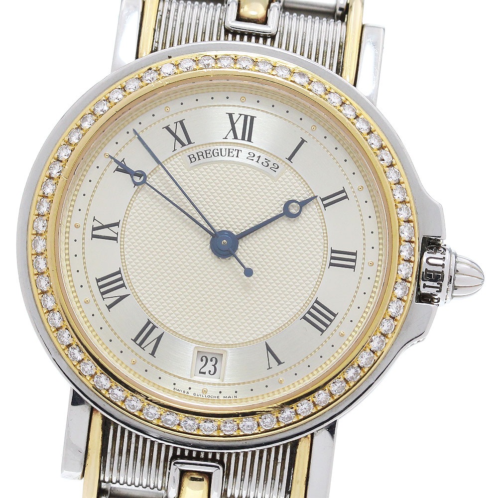 ブレゲ Breguet 3400SA マリーン アフターダイヤベゼル K18YGコンビ 自動巻き メンズ 箱付き_867898【中古】