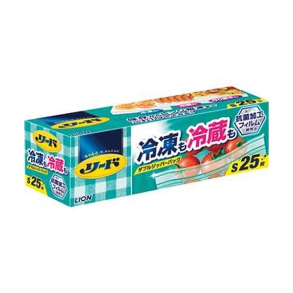（まとめ）ライオン リード冷凍も冷蔵も新鮮保存バッグ ダブルジッパー S 1パック（25枚）(×50セット)