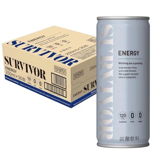 SURVIVOR(サバイバー) サバイバー エナジードリンク ゼロ 250ml 30本 ゼロカロリー ゼロシュガー カフェイン 120mg 炭酸飲料 箱買い