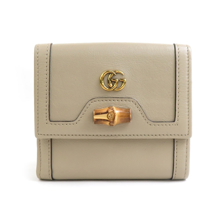 グッチ GUCCI 二つ折り財布 GGマーモント レザー ベージュ レディース 671789 r10325a