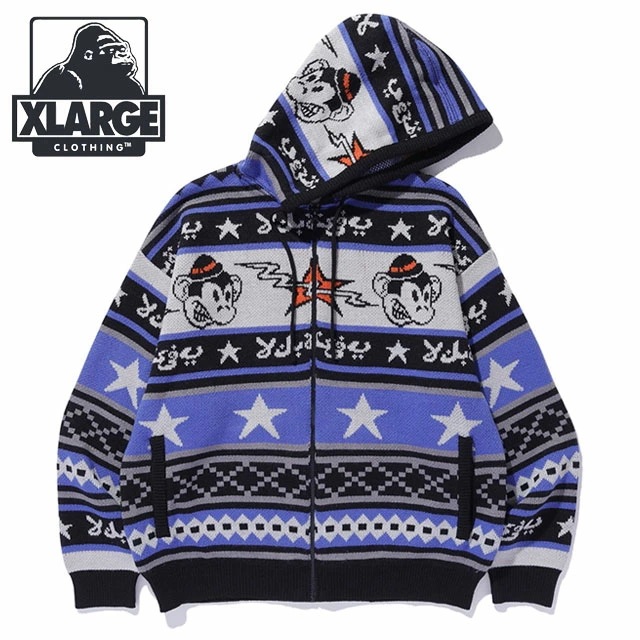 キース ニット フーディー [101251015001] KEITH KNIT HOODIE メンズ トップス ジップアップパーカー BLACK