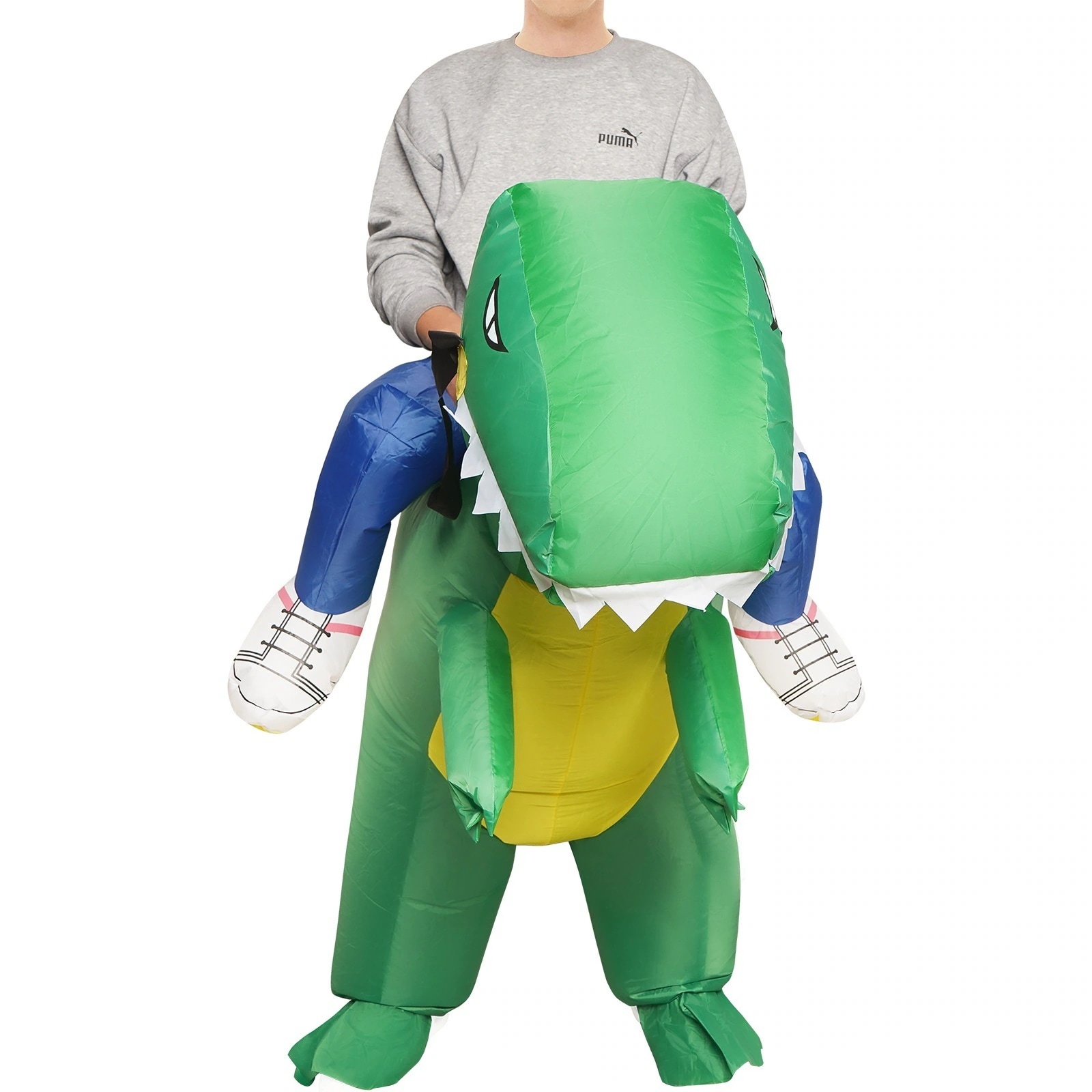 緑の恐竜の空気入れるcos服のハロウィンの覇王竜はズボンのコスプレのコスプレの服に乗ります30%までに制限