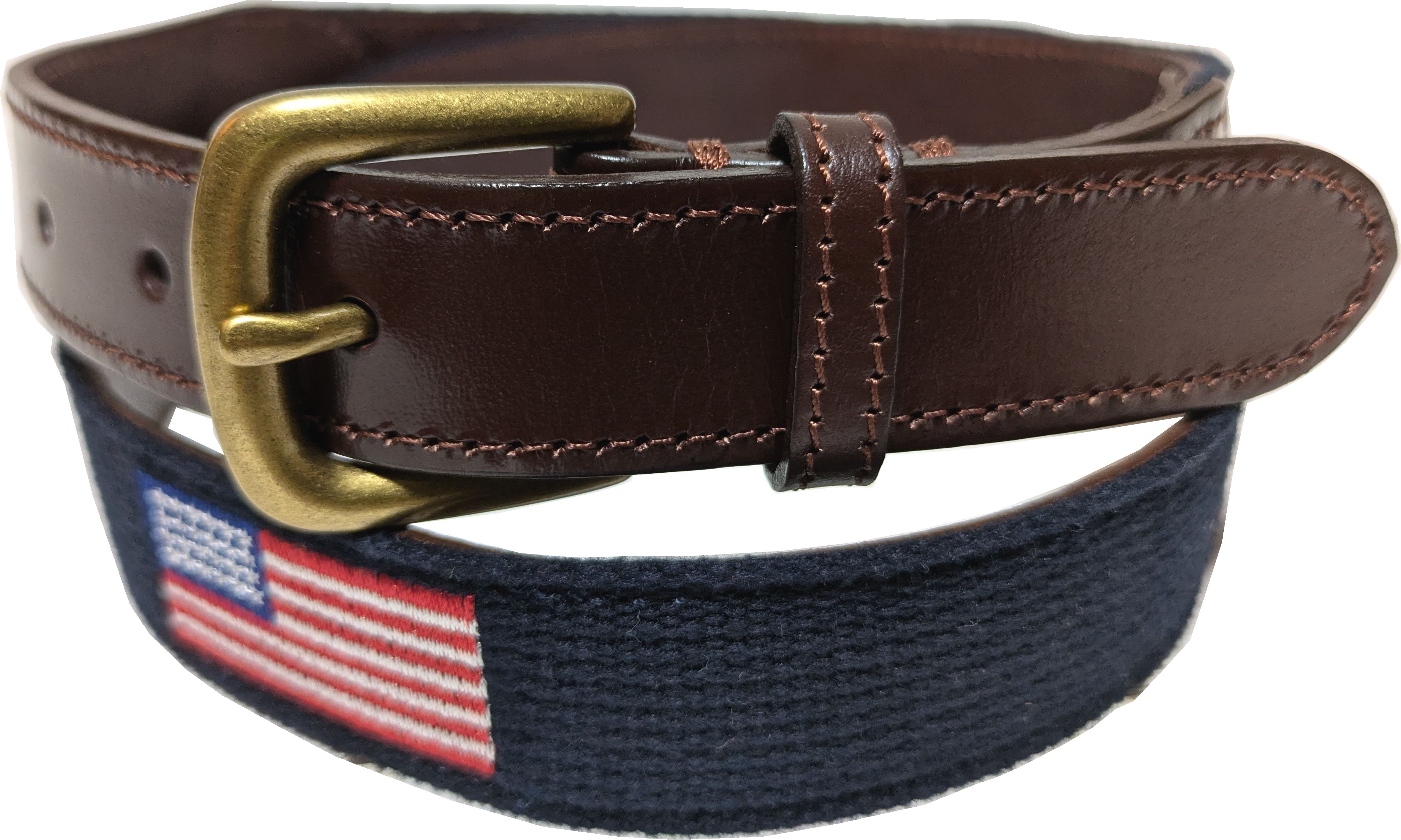 ジェイクルー 本革製 レザー 布ベルト ネイビー メンズ J.CREW belt 024