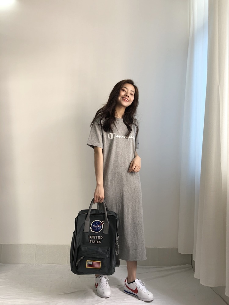 ロゴTシャツワンピース 　カジュアル　ガーリー　ラフ　 0542t