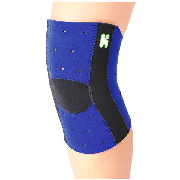 (日本製サポーター)ヘルスポイント マラソンズニーサポート10ホール付) ブルー S-M