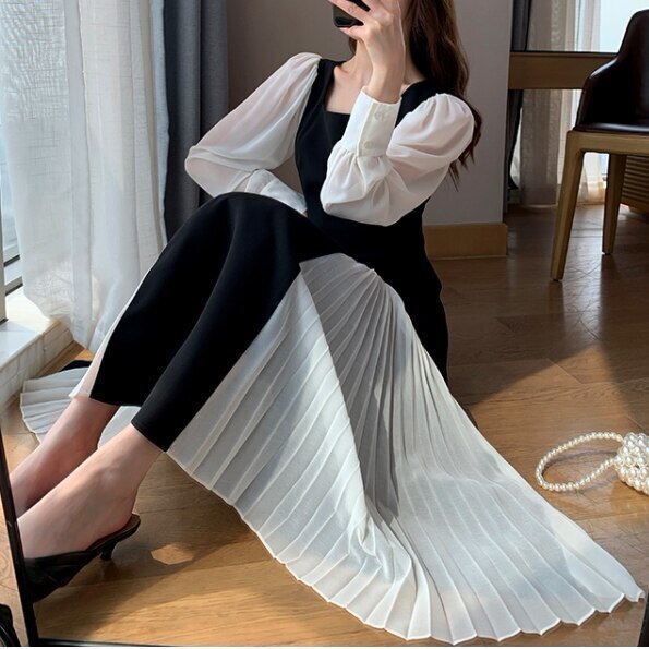 ワンピース ロングワンピース ロング マキシ マキシワンピース Aライン シフォン フレア フリル ウエストマーク ハイウエスト おしゃれ カワイイ 韓国 大人可愛い エレガント キレイ目 デート