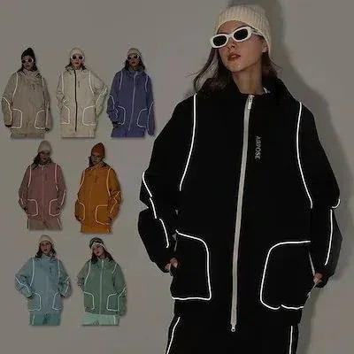 アウター 男女兼用 メンズ レディース ジャケット スキーウェア 新登場 スノボウェア SNSで話題沸騰スノーボードウェア 光反射ライン 14,658円