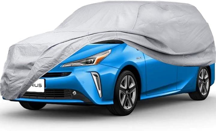 車カバー ボディーカバー ハッチバック 自動車 SUV 裏起毛 4層構造 防水防塵防輻射紫外線 シルバー 440x185x152CM( シルバー, 440x185x152CM) 6,623円