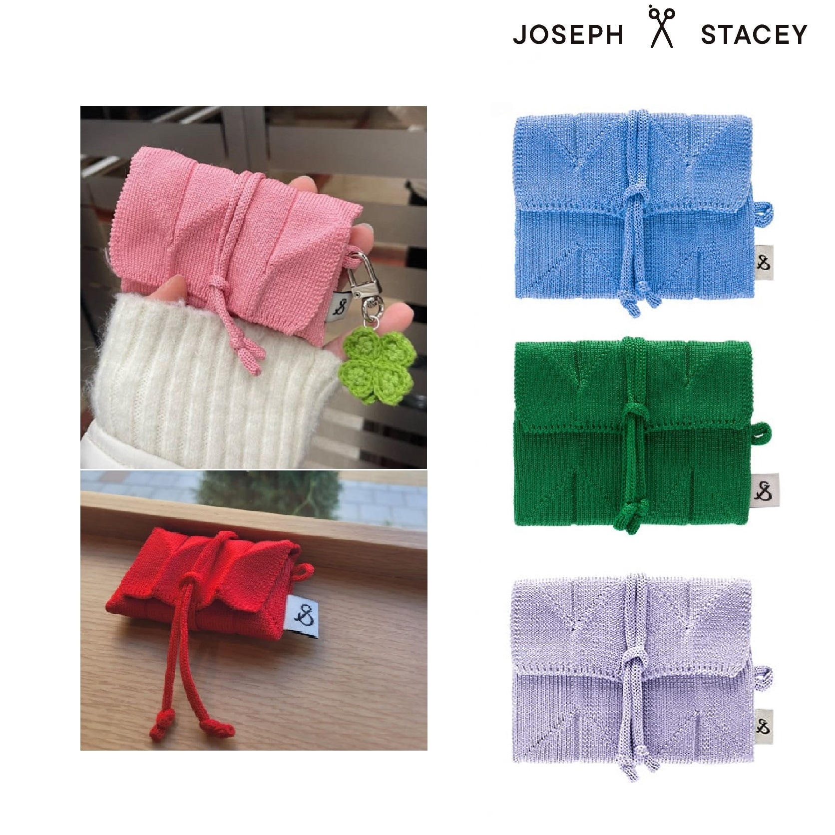 Lucky Pleats Knit Card Wallet (ALL) 5色 女性財布 韓国ブランド 韓国人気 韓国ファッション 学生 大学生 贈り物