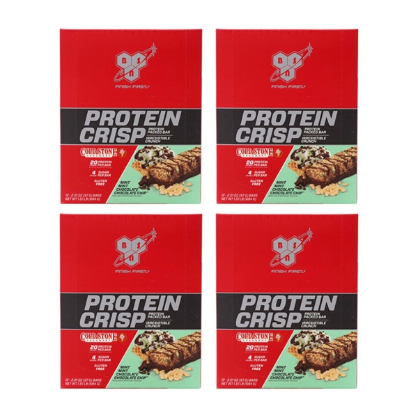 驚きの価格が実現 BSN4-SETタンパク質クリスピータンパク質包装バー冷石クリームミントチョコレートチップ12個 即納
