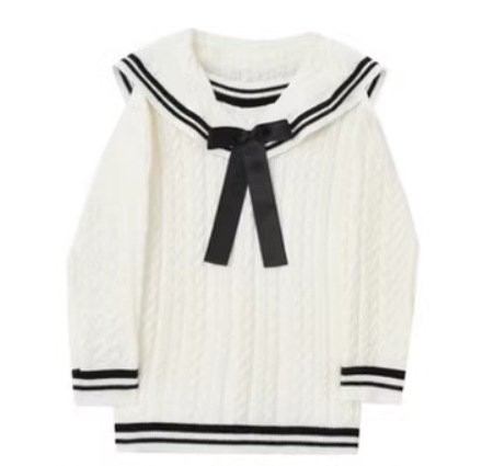 トップス デート モテアイテム ニットソー 長袖 セーラー襟 ウール 可愛い きれいめ 上品 おしゃれ かっこいい 可愛い ラブリー キュート ガーリー クール モード系 セクシー エレガント