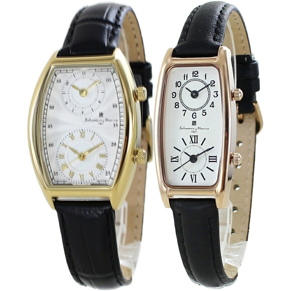 ペアウォッチ ブランド サルバトーレマーラ ペア腕時計 おしゃれ ペアギフト ペアグッツ 2つの時間 シンプル 革ベルト 腕時計 手表 両親 夫婦 ペア カップル 記念日 プレゼント